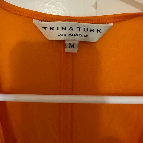 Trina Turk Twist Front Sleeveless Blouse Women M Orange - Picture 6 of 8